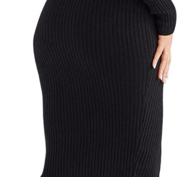 House of CB Black Ribbed Bodycon Long Sleeve Mini Dress Women’s Size Small - Picture 2 of 10